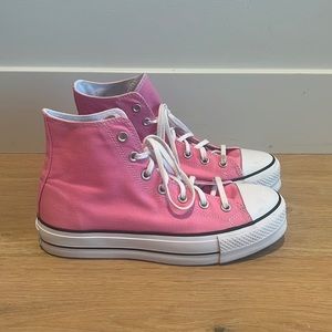 Pink high top converse size 9.5 (barely worn)